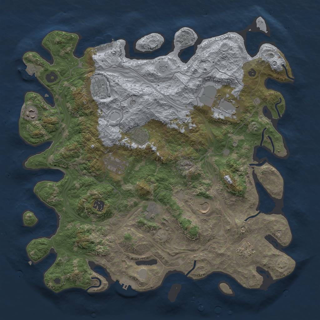 Rust Map: Procedural Map, Size: 4250, Seed: 61167683, 18 Monuments