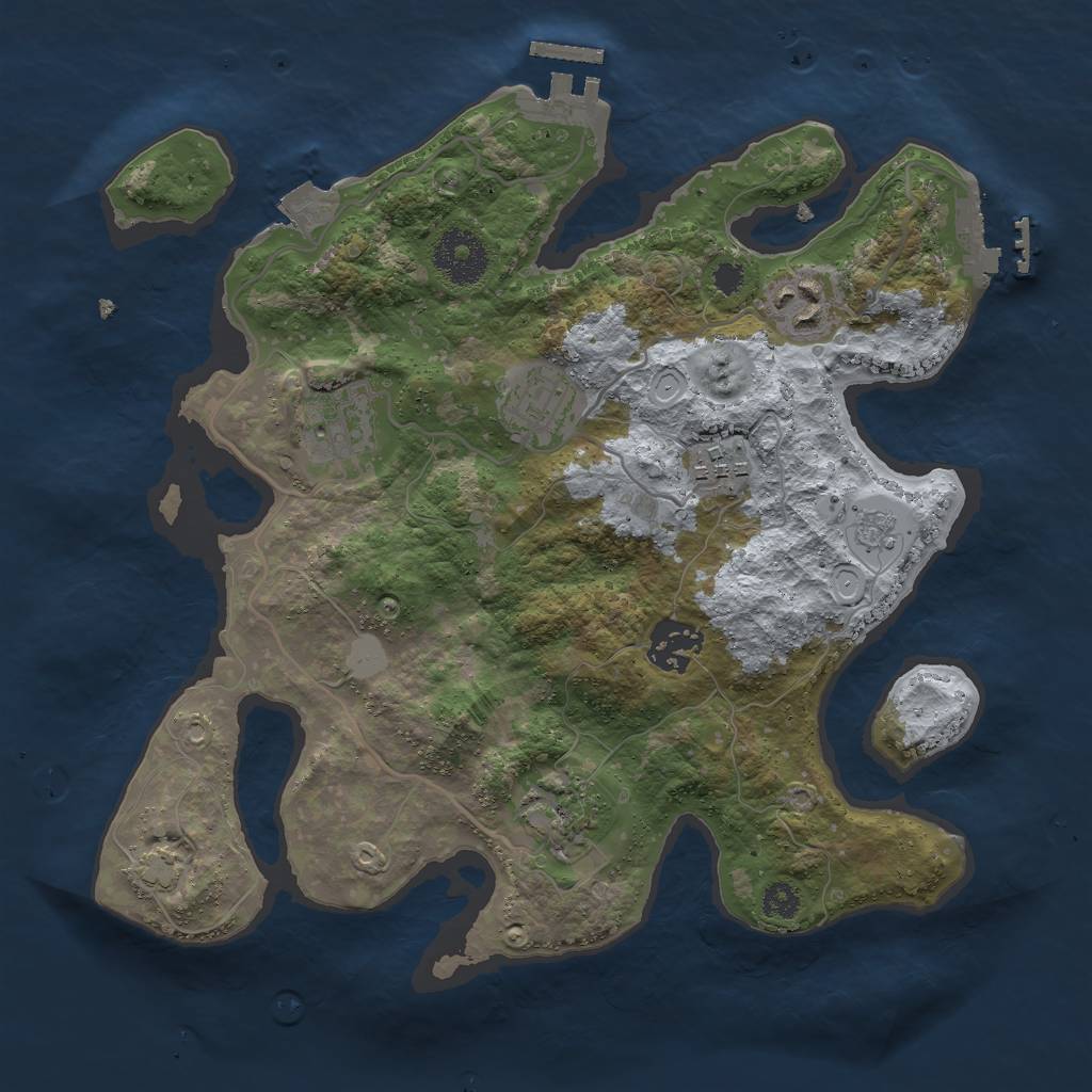 Rust Map: Procedural Map, Size: 3000, Seed: 408725823, 13 Monuments