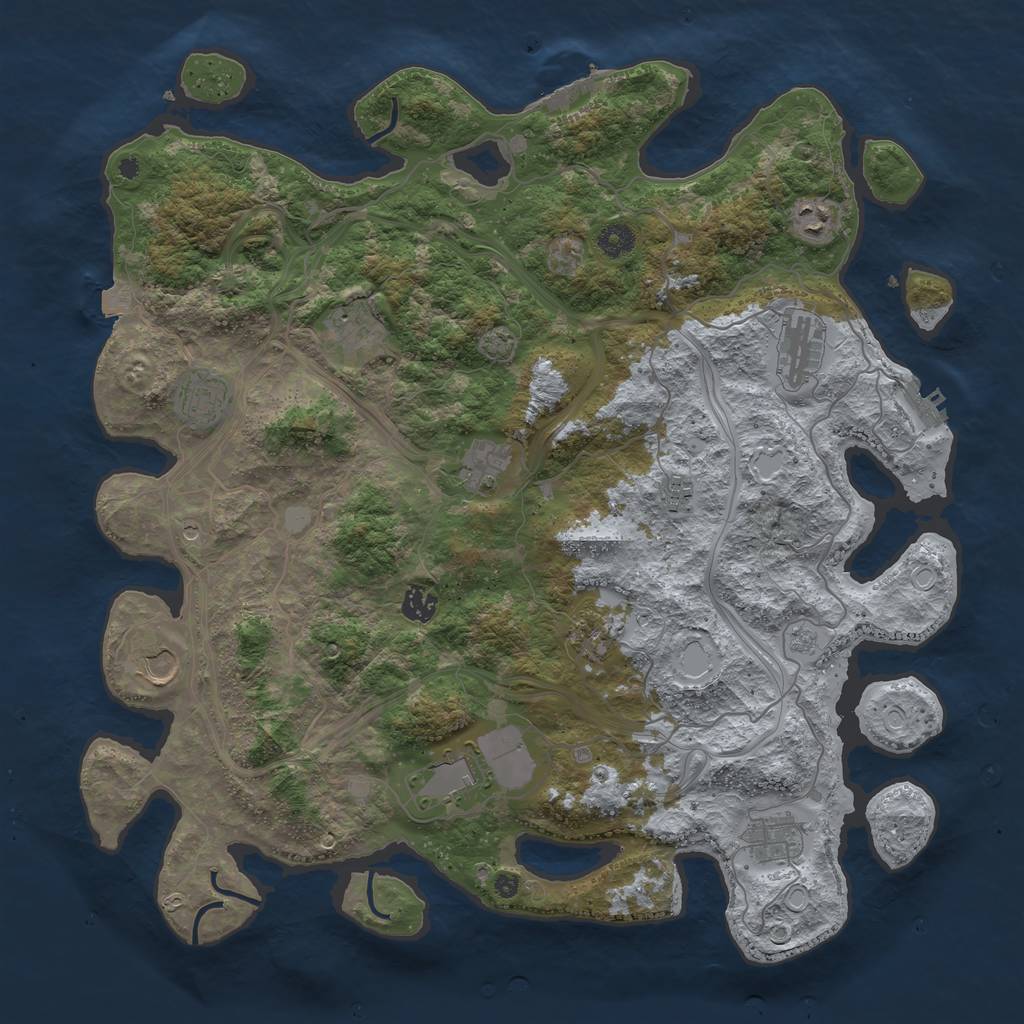 Rust Map: Procedural Map, Size: 4300, Seed: 66752948, 19 Monuments
