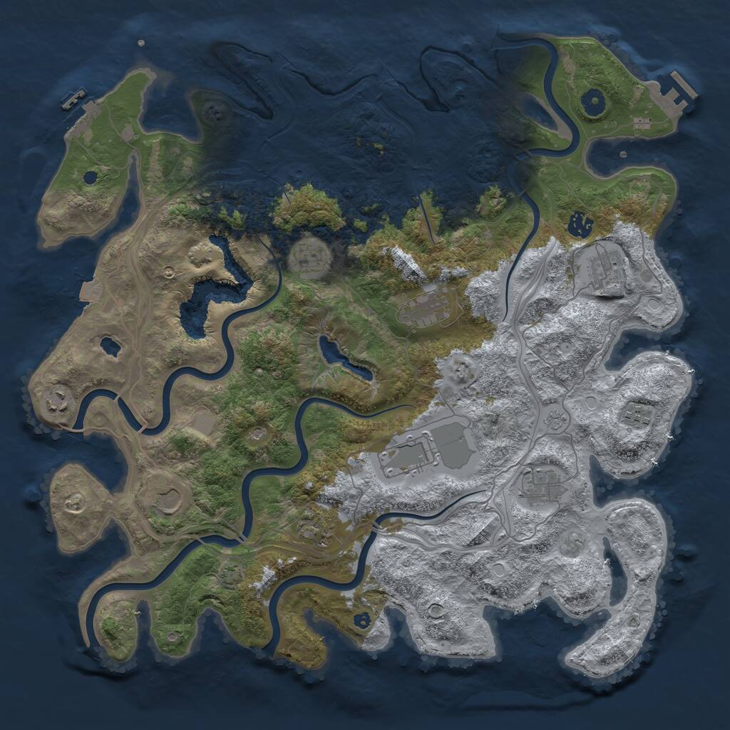 Rust Map: Procedural Map, Size: 4300, Seed: 88946257, 16 Monuments