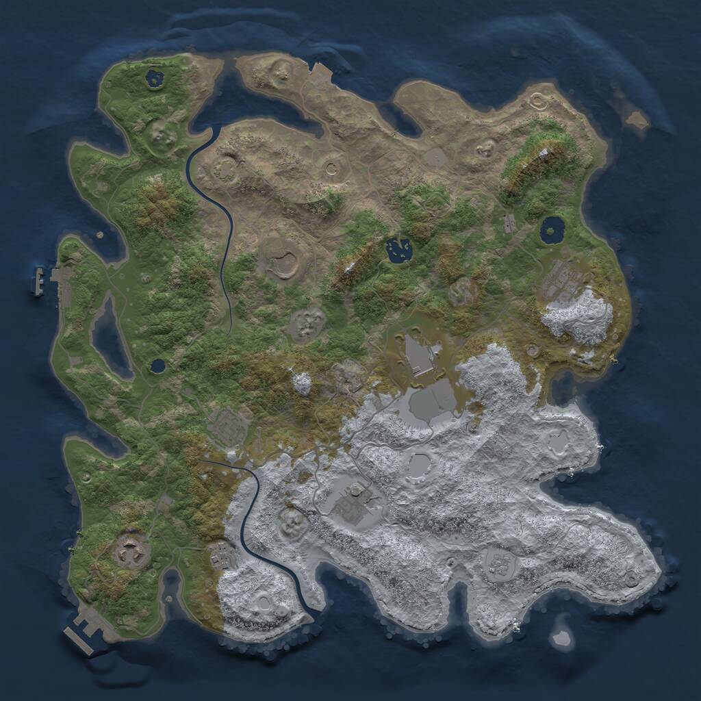 Rust Map: Procedural Map, Size: 3950, Seed: 95356802, 14 Monuments
