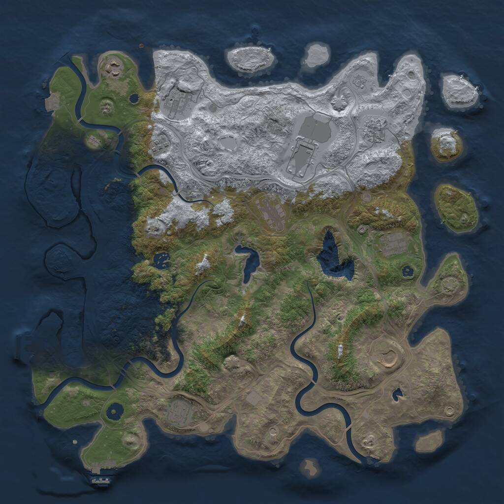 Rust Map: Procedural Map, Size: 4400, Seed: 26087925, 16 Monuments