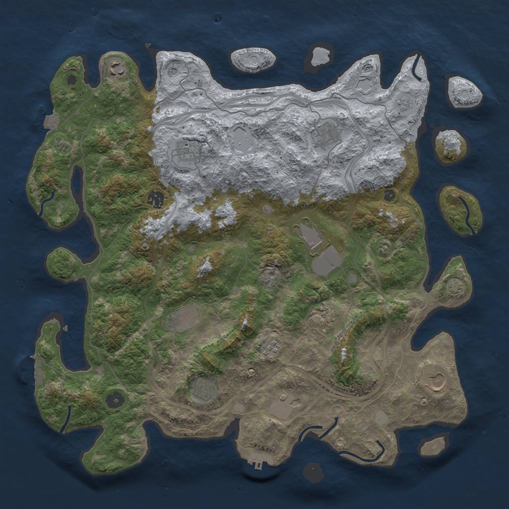 Rust Map: Procedural Map, Size: 4400, Seed: 26087925, 19 Monuments