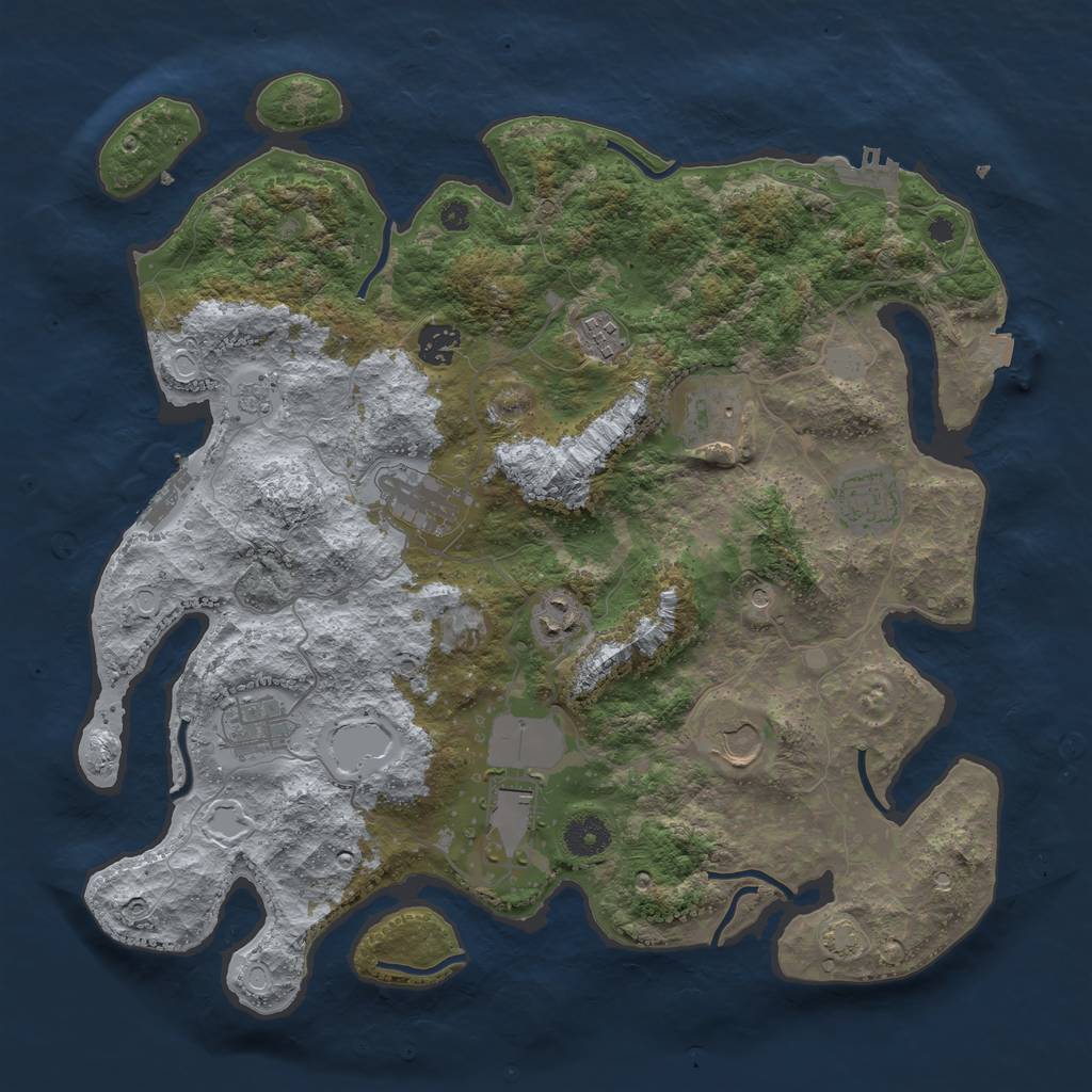 Rust Map: Procedural Map, Size: 3800, Seed: 79999697, 17 Monuments