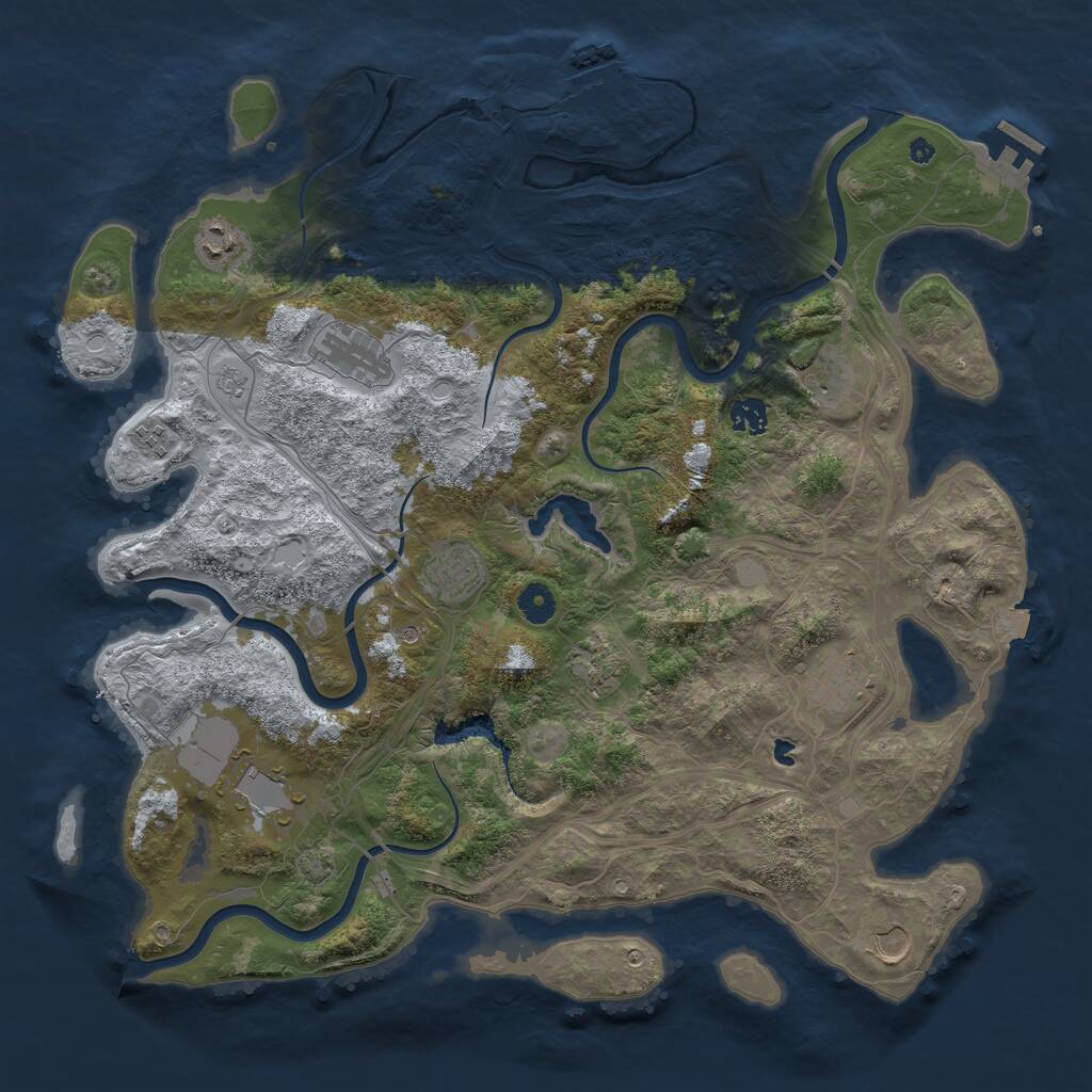 Rust Map: Procedural Map, Size: 4300, Seed: 40512982, 16 Monuments