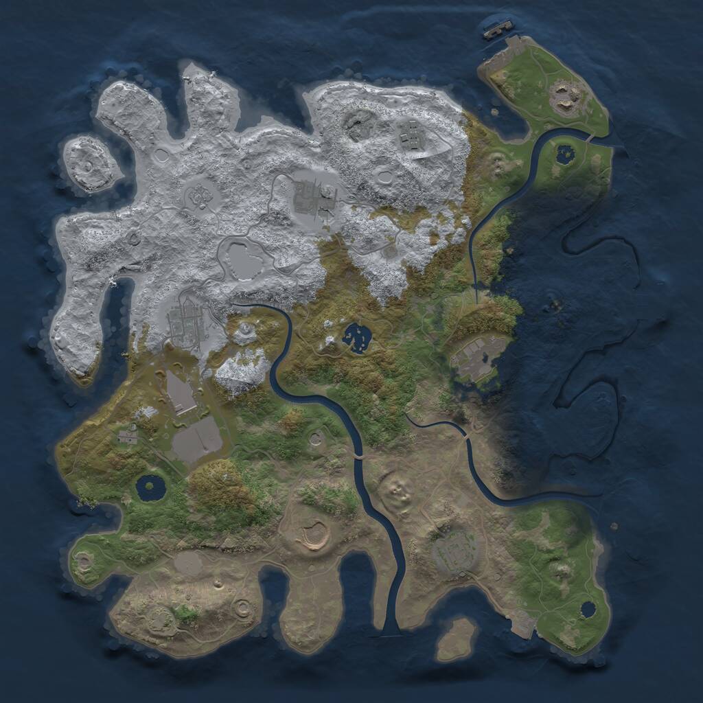 Rust Map: Procedural Map, Size: 3700, Seed: 1763820370, 15 Monuments