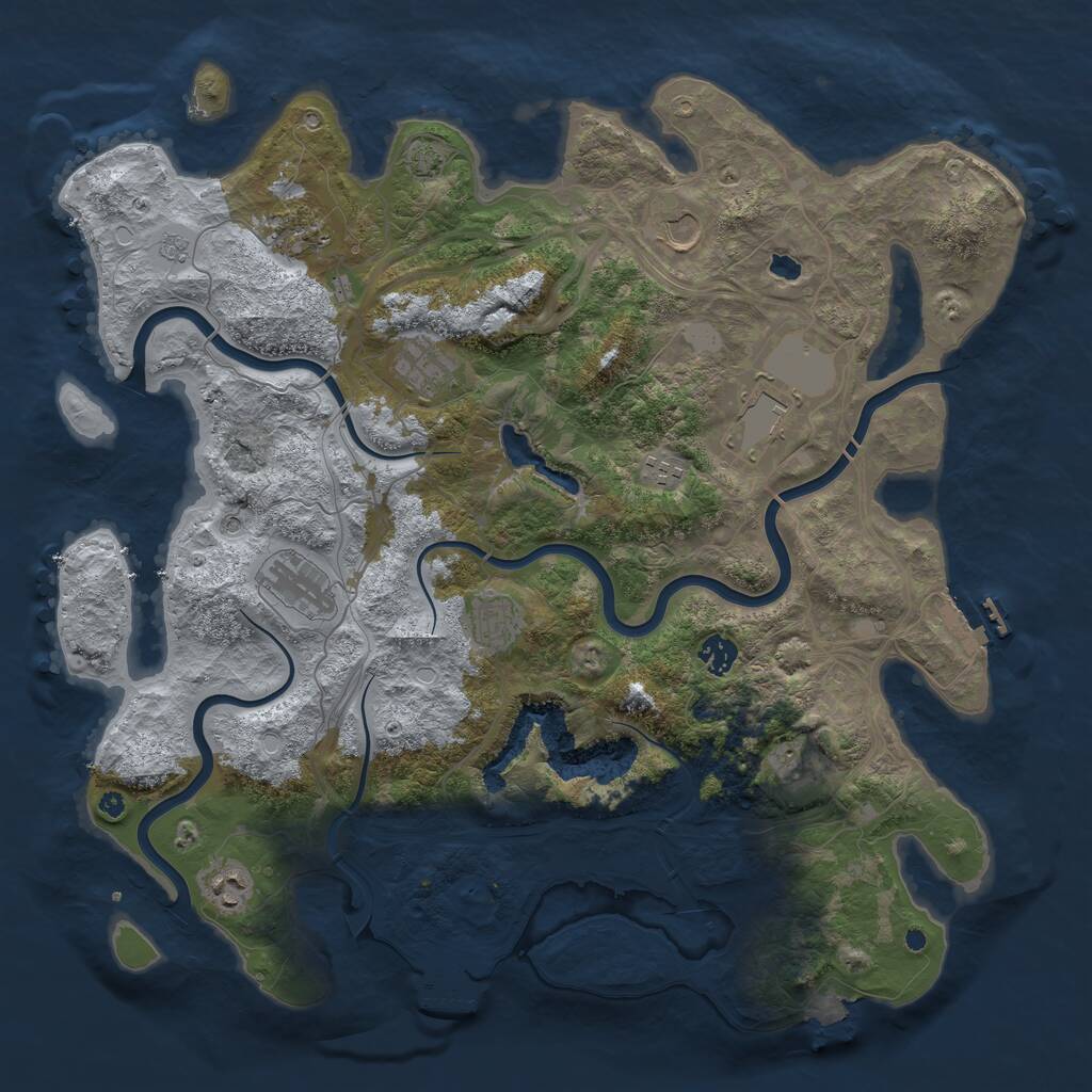 Rust Map: Procedural Map, Size: 4300, Seed: 8925363, 16 Monuments