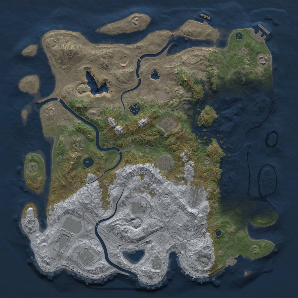 Rust Map: Procedural Map, Size: 4300, Seed: 95574423, 17 Monuments