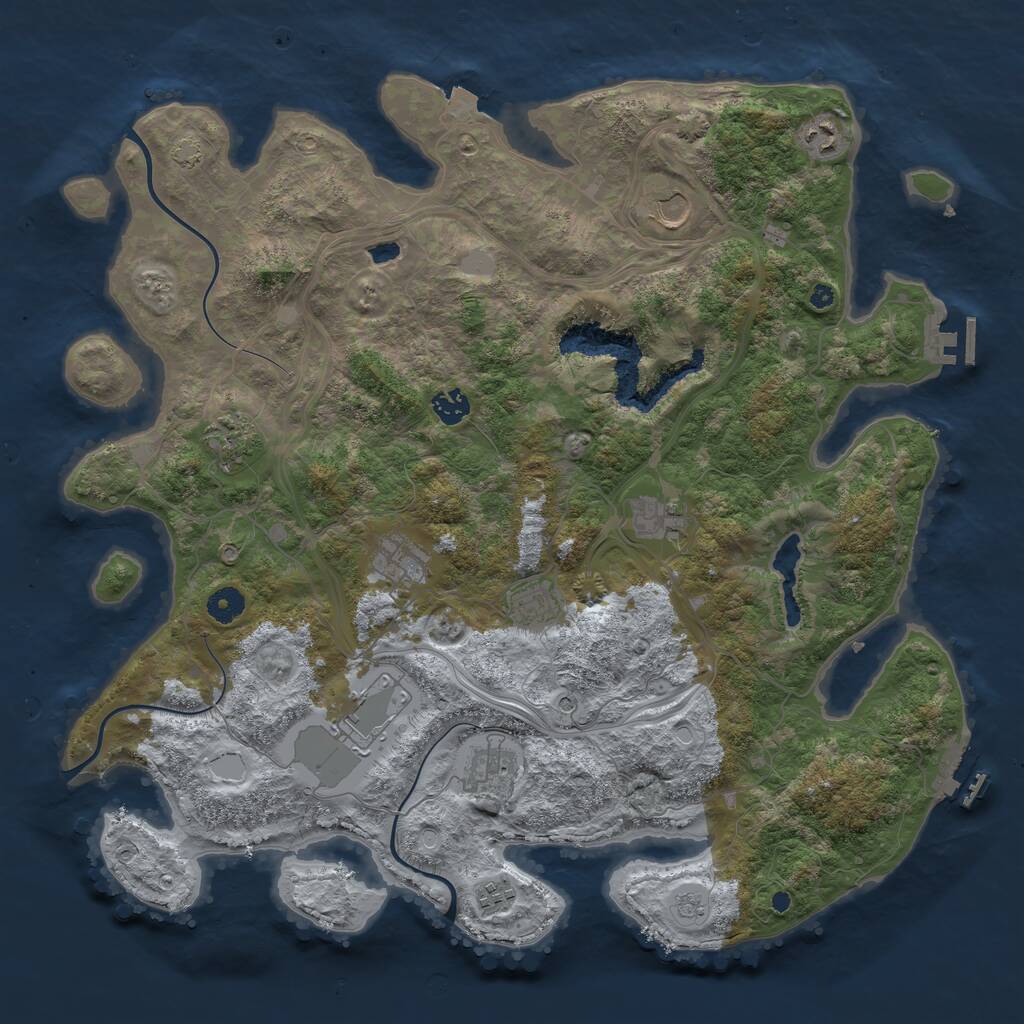 Rust Map: Procedural Map, Size: 4300, Seed: 41295931, 16 Monuments