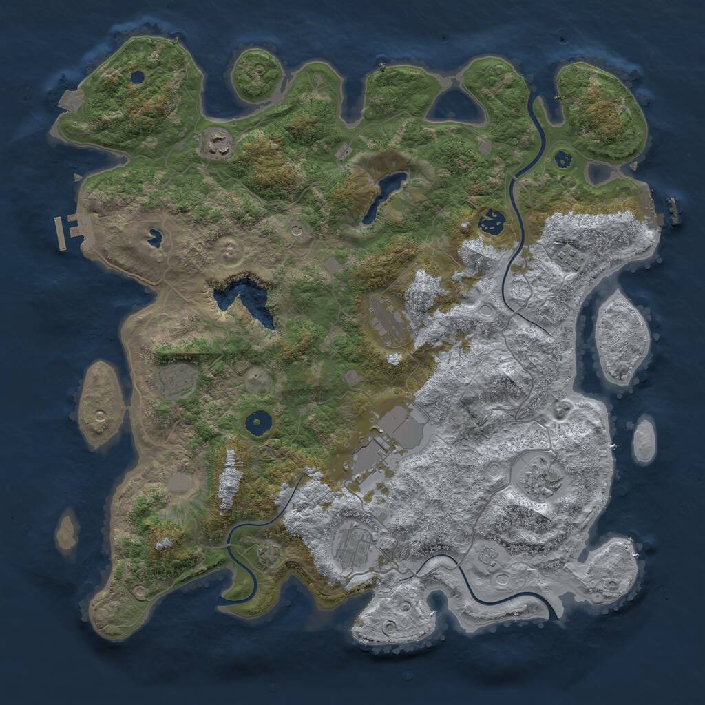 Rust Map: Procedural Map, Size: 4200, Seed: 1751300747, 14 Monuments