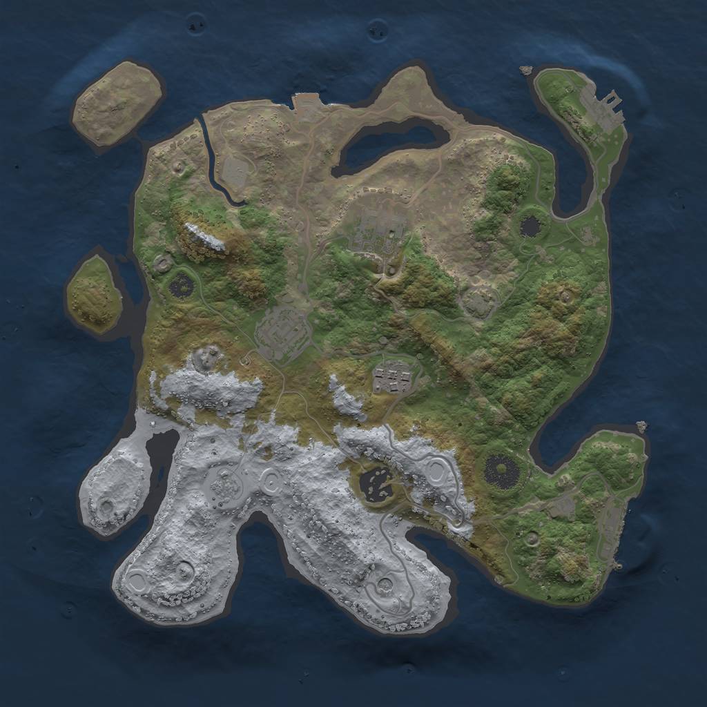 Rust Map: Procedural Map, Size: 3000, Seed: 118157117, 12 Monuments
