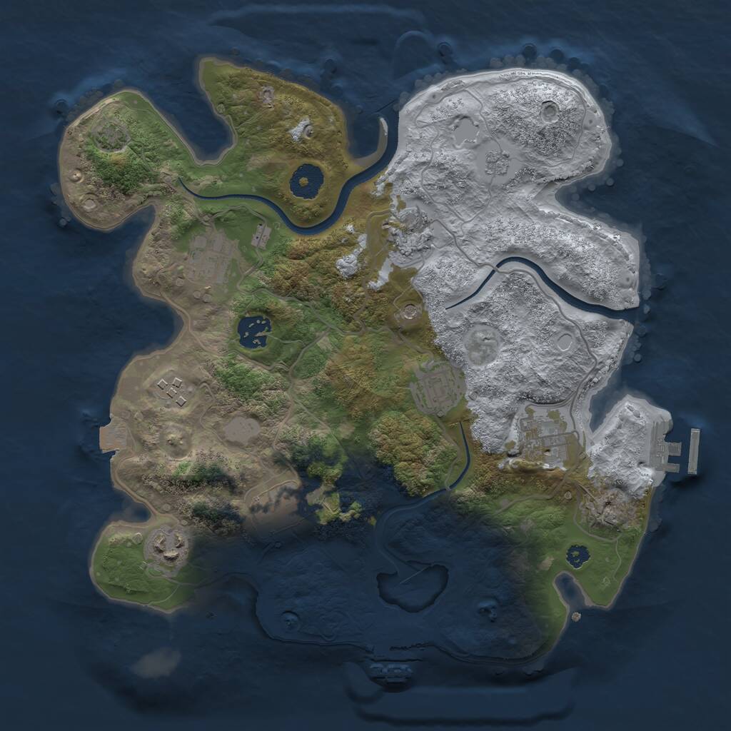 Rust Map: Procedural Map, Size: 3250, Seed: 432374879, 14 Monuments