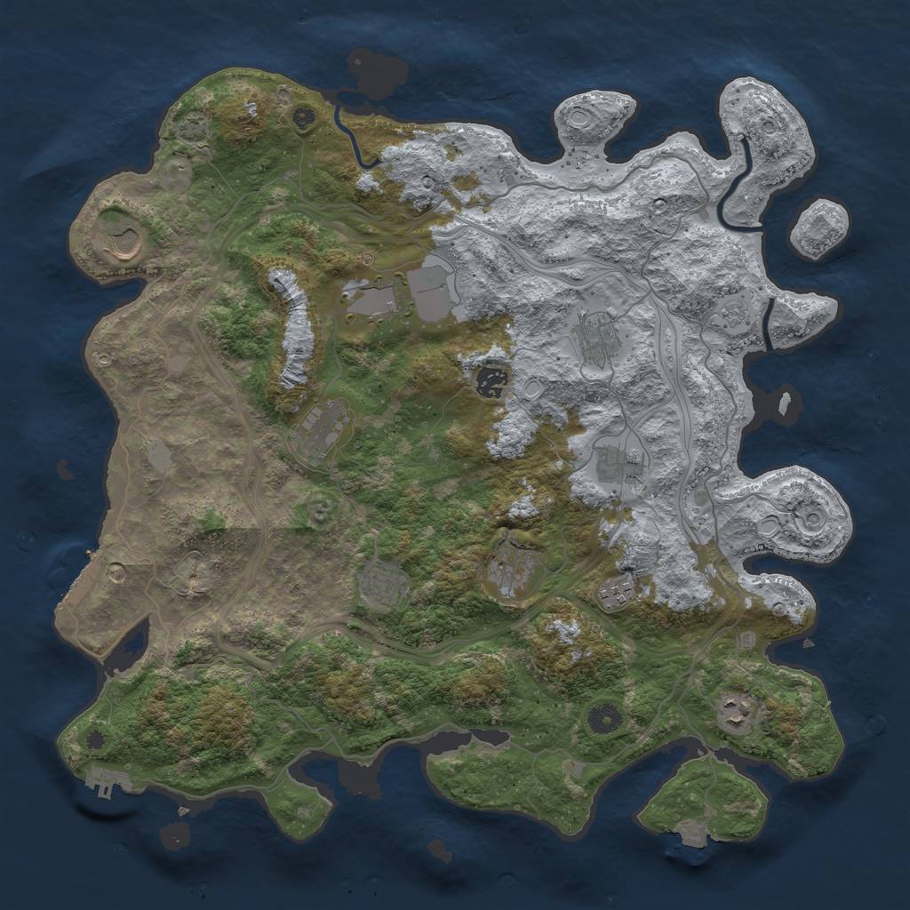 Rust Map: Procedural Map, Size: 4300, Seed: 98505667, 18 Monuments