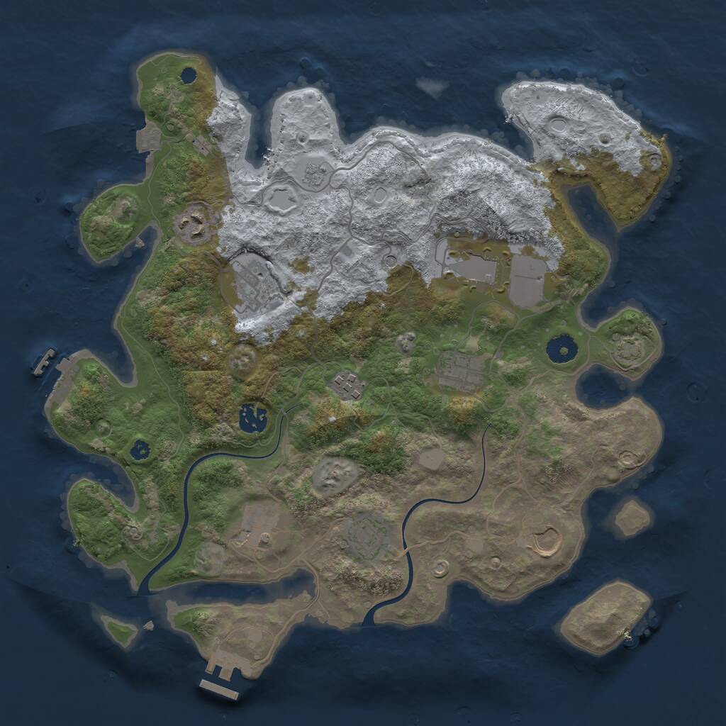 Rust Map: Procedural Map, Size: 3700, Seed: 11353020, 15 Monuments