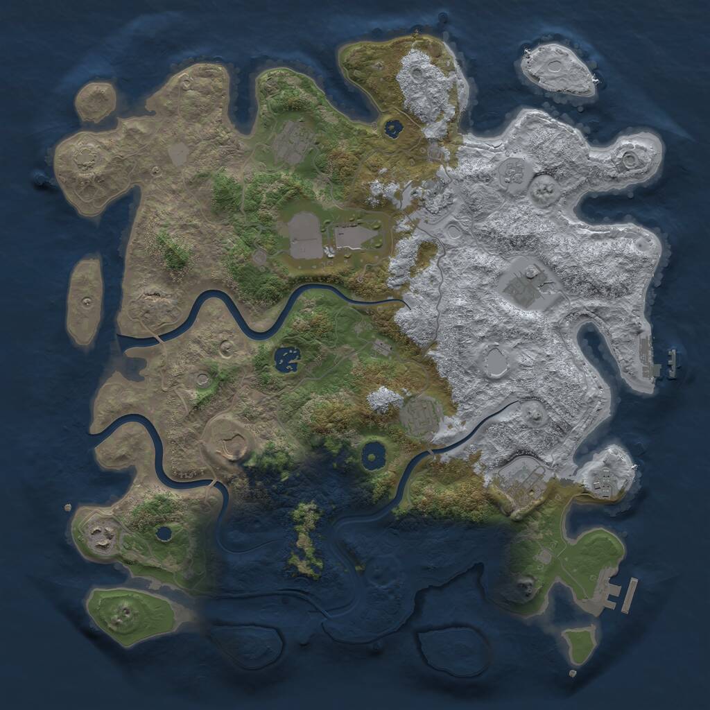 Rust Map: Procedural Map, Size: 3950, Seed: 75682814, 16 Monuments