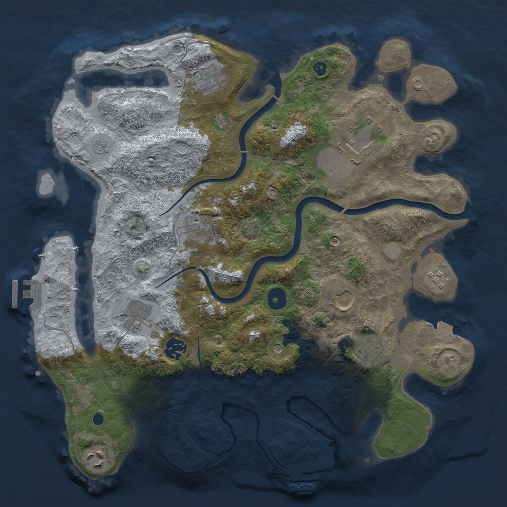 Rust Map: Procedural Map, Size: 3650, Seed: 74773796, 15 Monuments