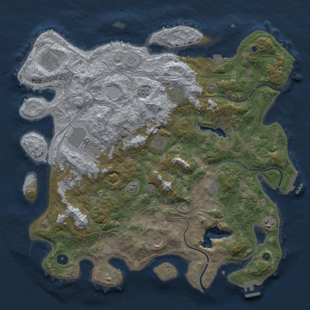 Rust Map: Procedural Map, Size: 4300, Seed: 9933631, 15 Monuments