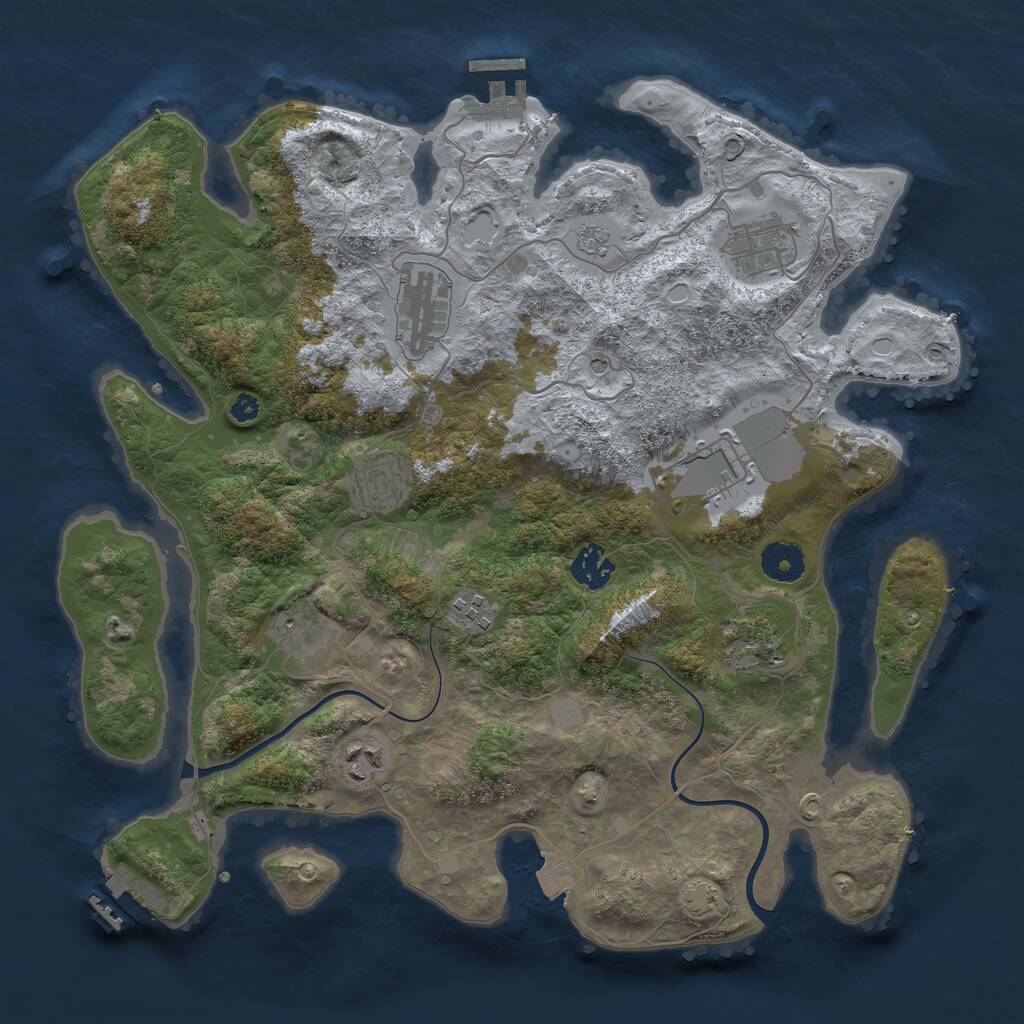 Rust Map: Procedural Map, Size: 3650, Seed: 6216450, 15 Monuments