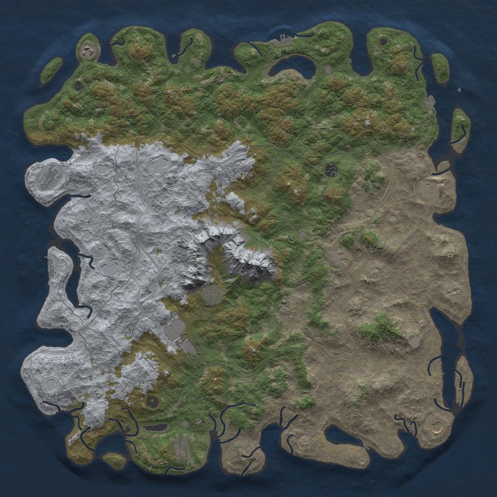 Rust Map: Procedural Map, Size: 6000, Seed: 2024, 19 Monuments