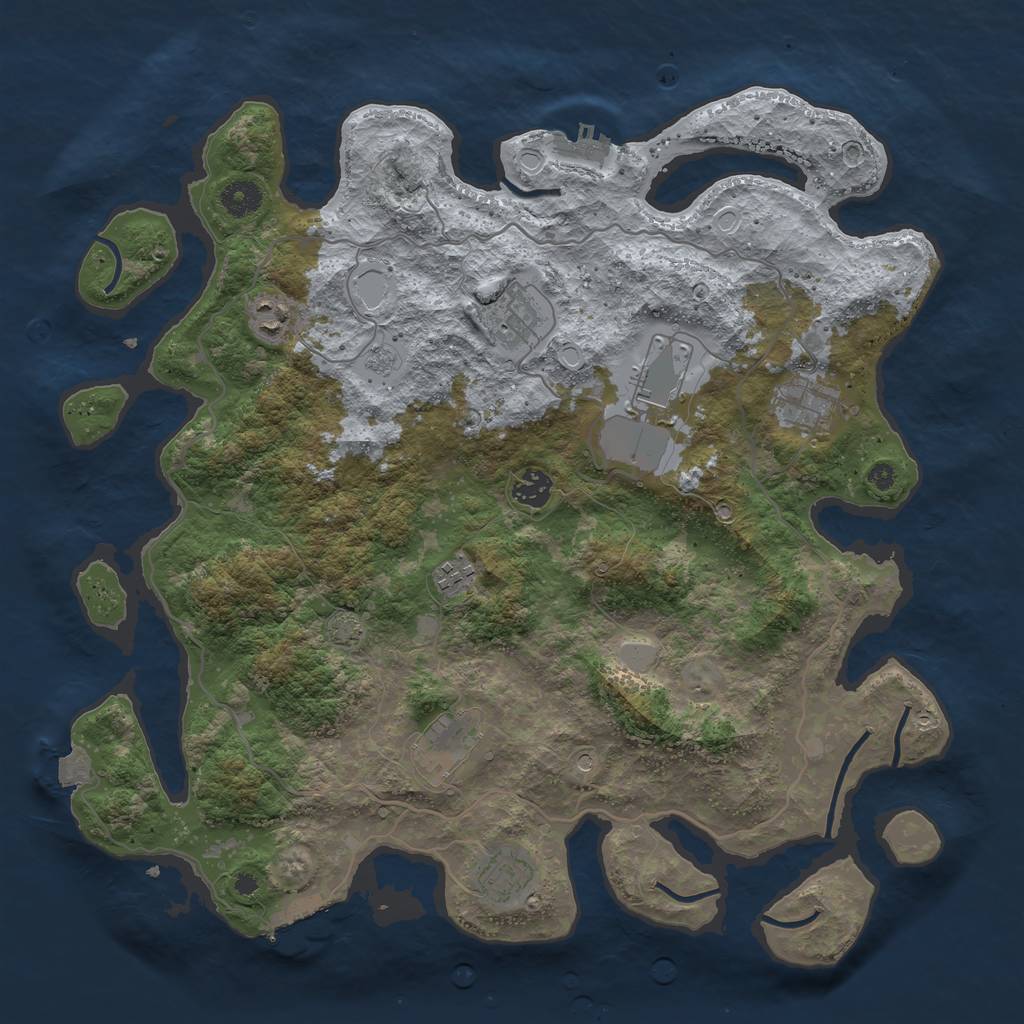 Rust Map: Procedural Map, Size: 4000, Seed: 1164038868, 16 Monuments