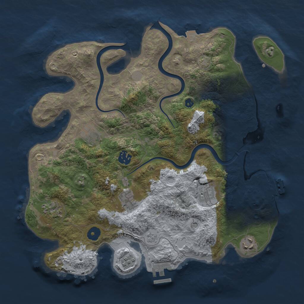 Rust Map: Procedural Map, Size: 3450, Seed: 57885821, 13 Monuments