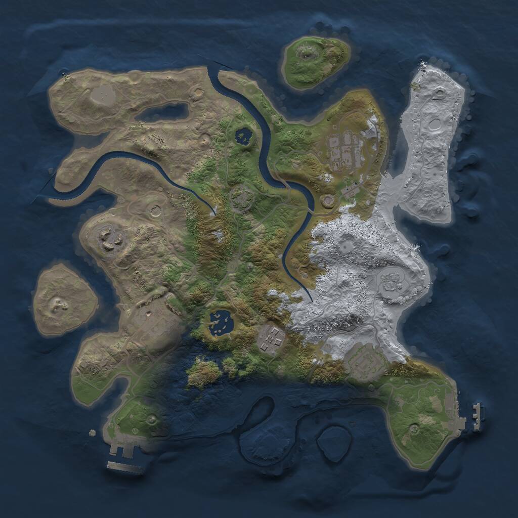 Rust Map: Procedural Map, Size: 3000, Seed: 11746, 12 Monuments