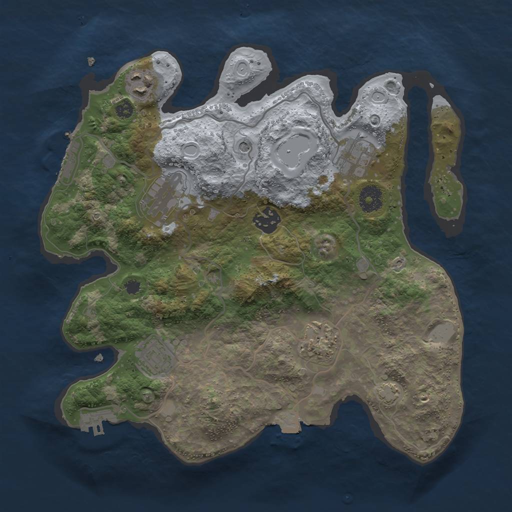 Rust Map: Procedural Map, Size: 3000, Seed: 97763, 13 Monuments