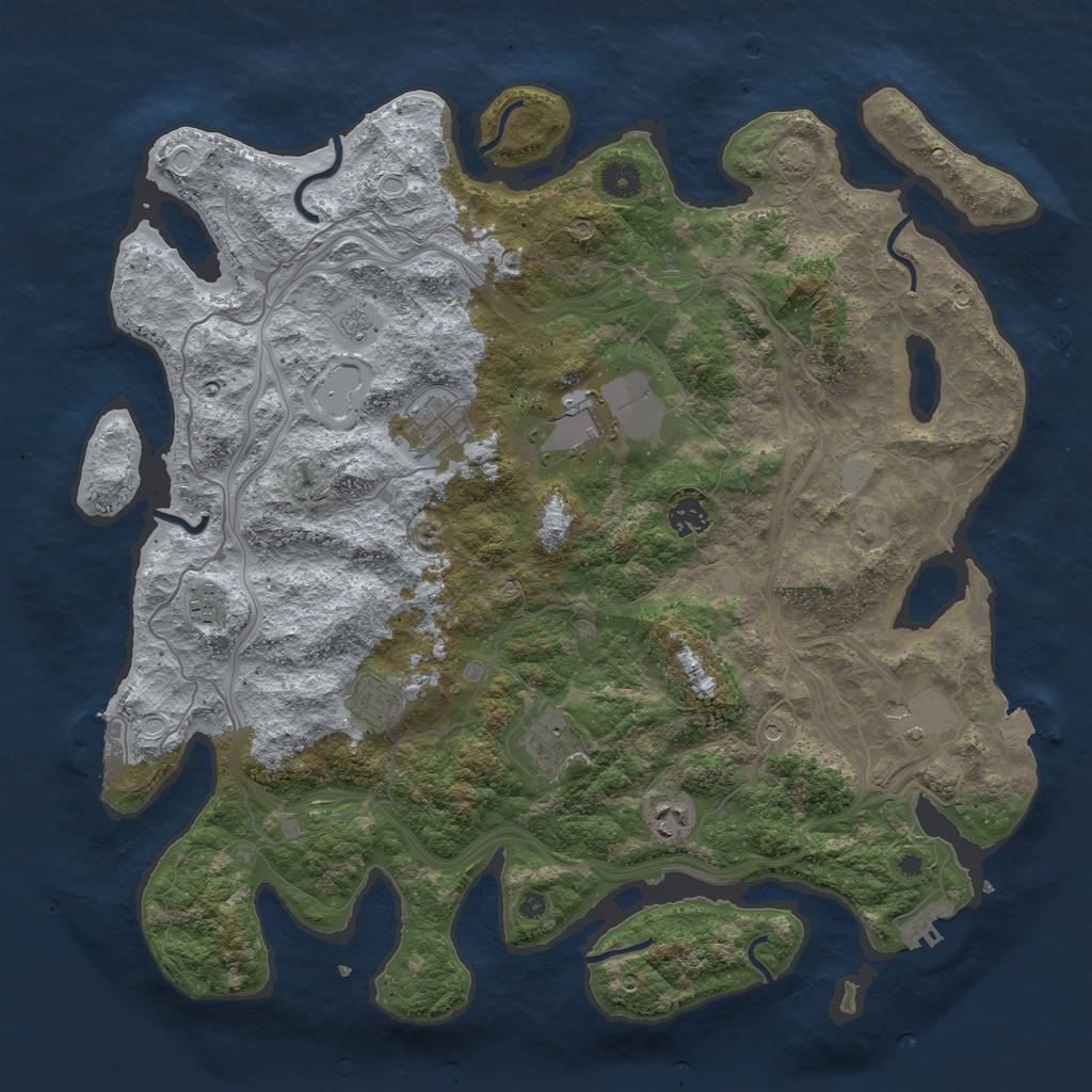 Rust Map: Procedural Map, Size: 4250, Seed: 16797, 16 Monuments