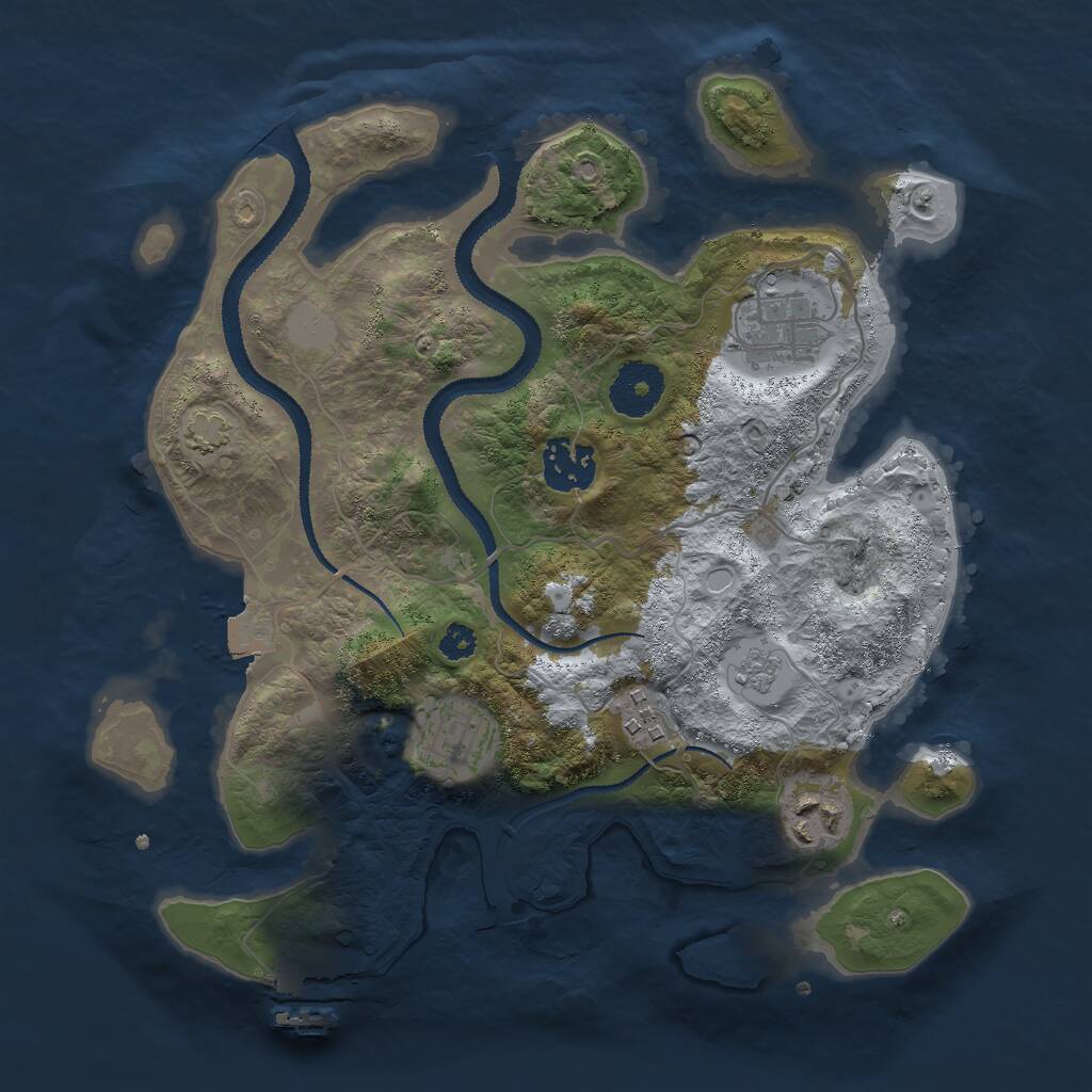 Rust Map: Procedural Map, Size: 3000, Seed: 4270698, 9 Monuments
