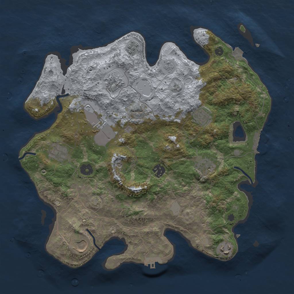 Rust Map: Procedural Map, Size: 3600, Seed: 20300184, 17 Monuments