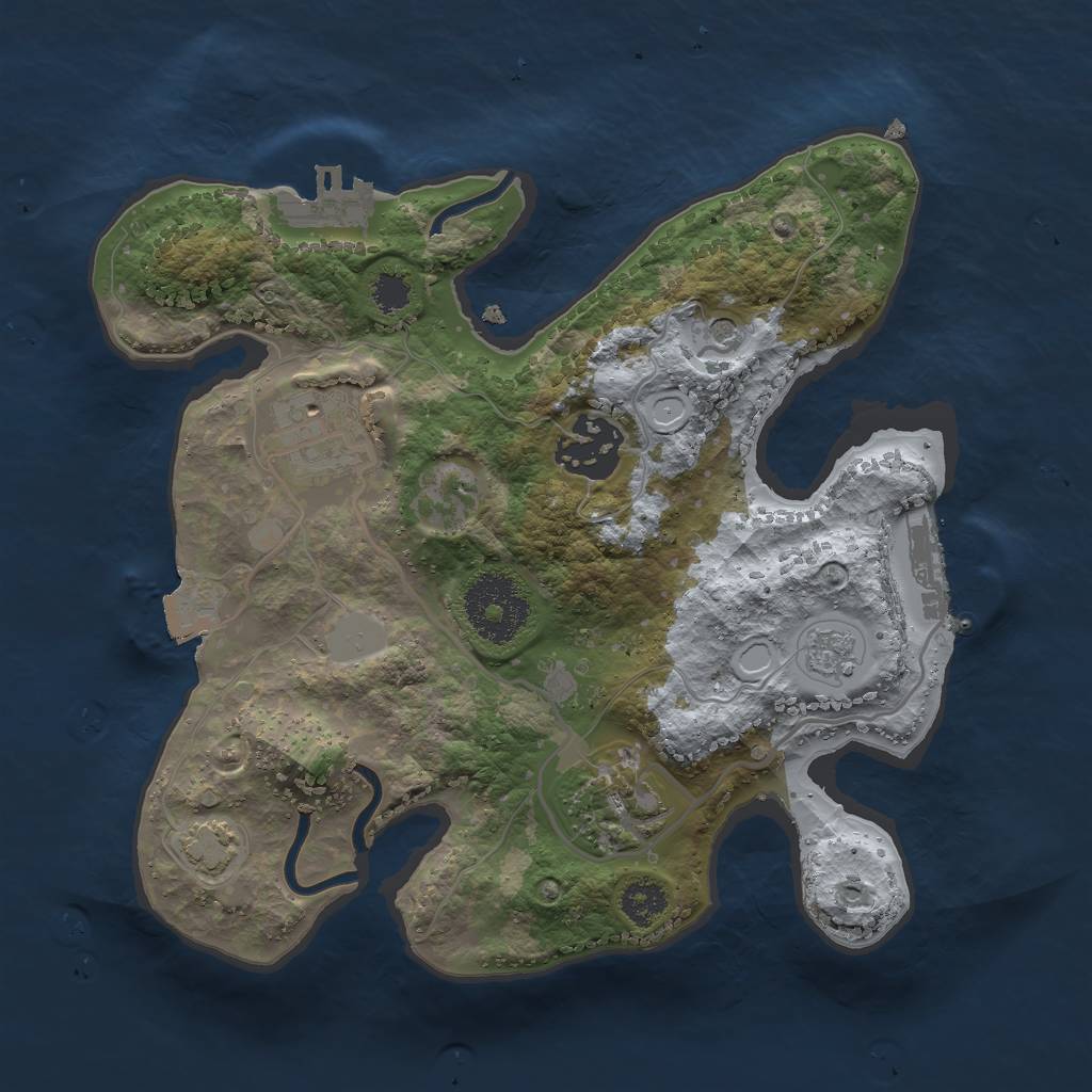 Rust Map: Procedural Map, Size: 2500, Seed: 50457939, 11 Monuments