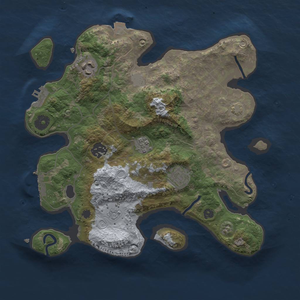 Rust Map: Procedural Map, Size: 3000, Seed: 21287, 11 Monuments