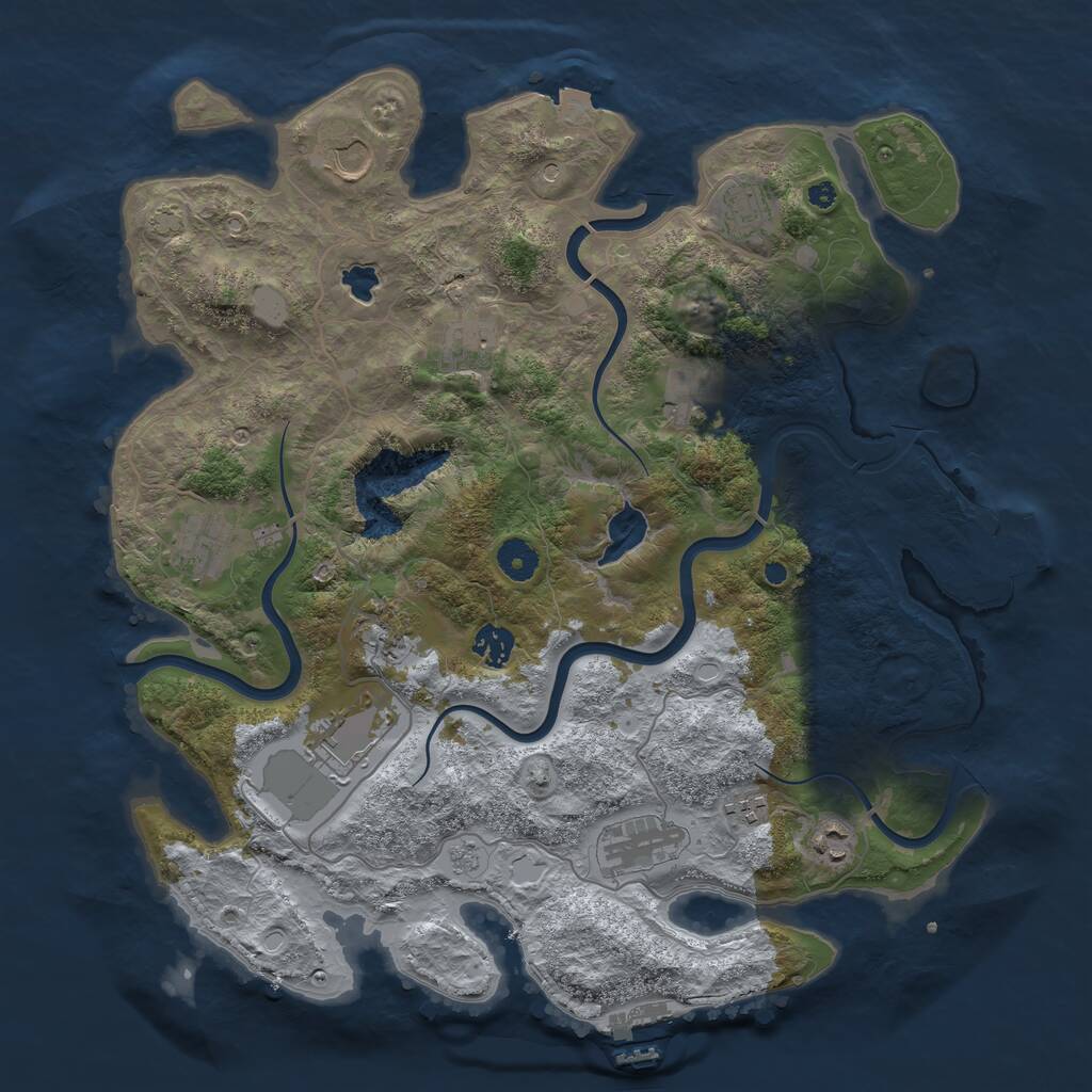 Rust Map: Procedural Map, Size: 4000, Seed: 65114017, 17 Monuments