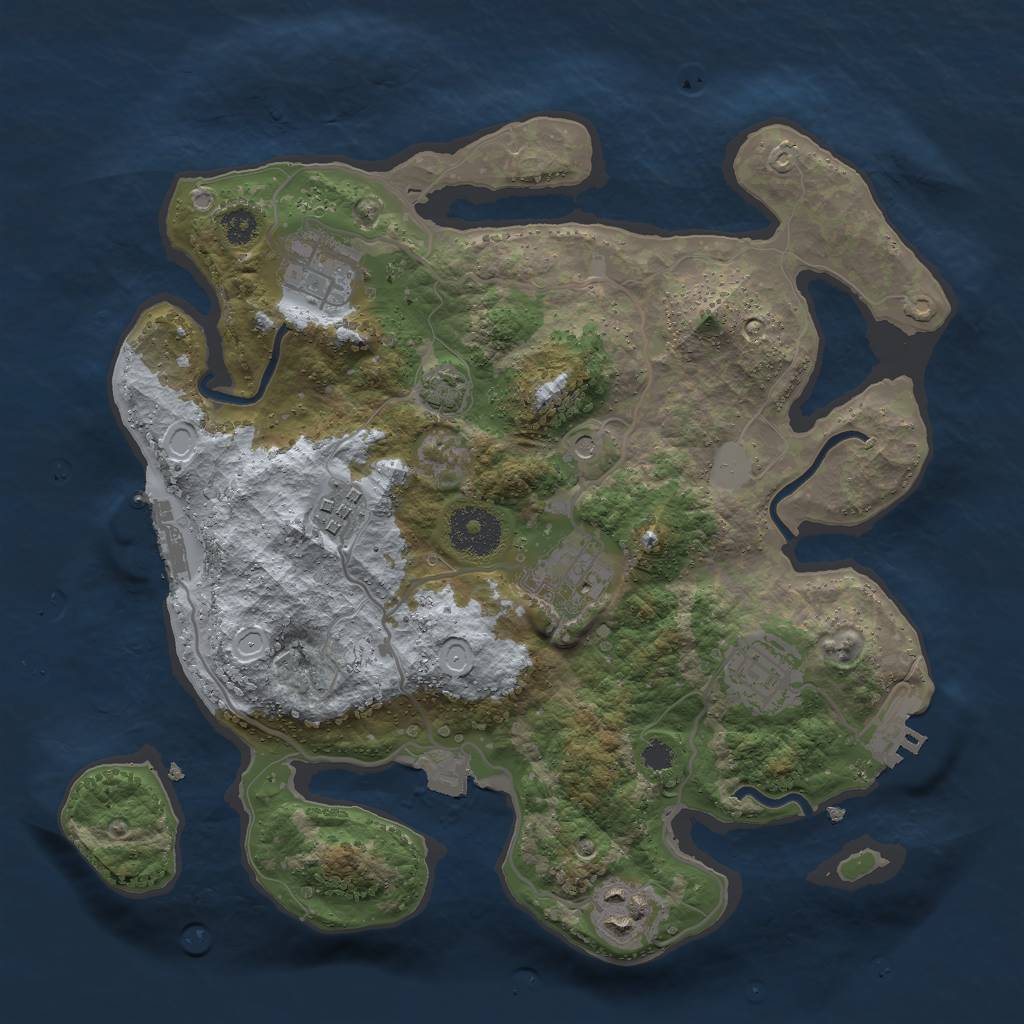 Rust Map: Procedural Map, Size: 3000, Seed: 673239982, 12 Monuments
