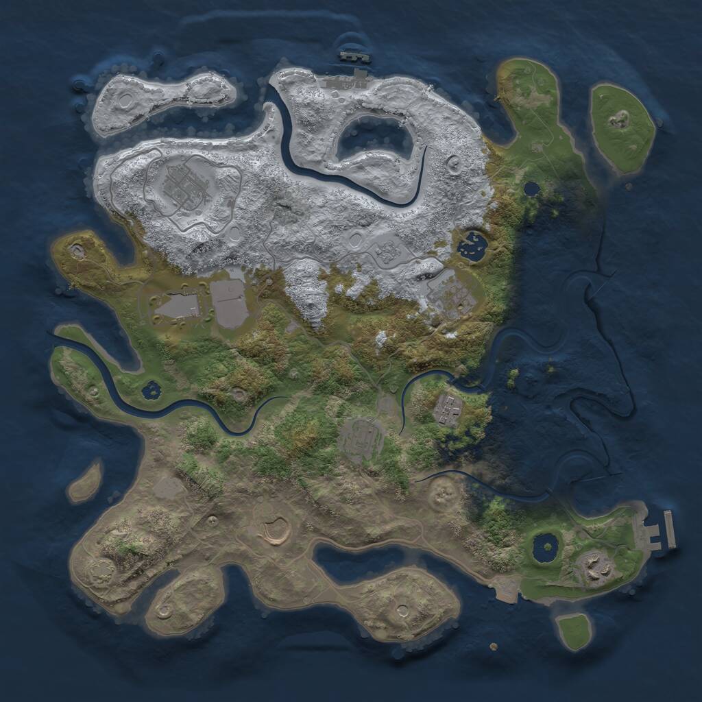 Rust Map: Procedural Map, Size: 3750, Seed: 1760748081, 14 Monuments