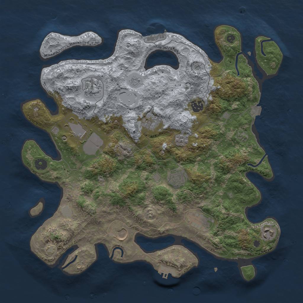 Rust Map: Procedural Map, Size: 3750, Seed: 1760748081, 17 Monuments