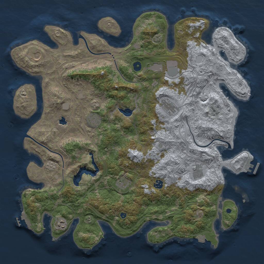 Rust Map: Procedural Map, Size: 4400, Seed: 49409663, 15 Monuments