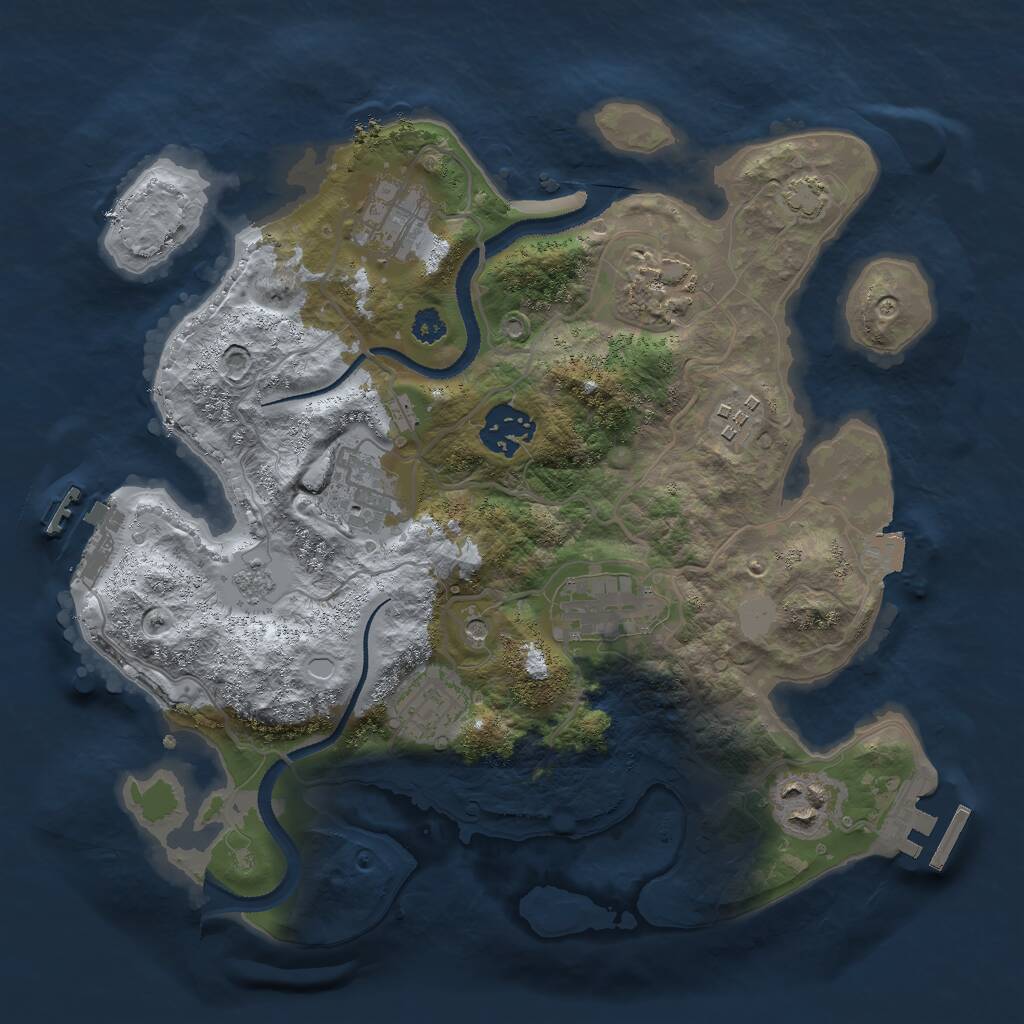 Rust Map: Procedural Map, Size: 3000, Seed: 116415035, 14 Monuments