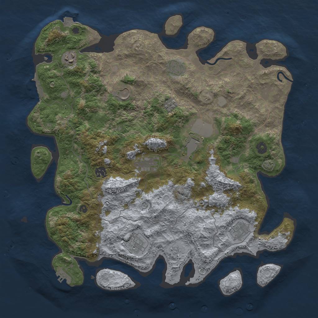 Rust Map: Procedural Map, Size: 4100, Seed: 95070903, 17 Monuments