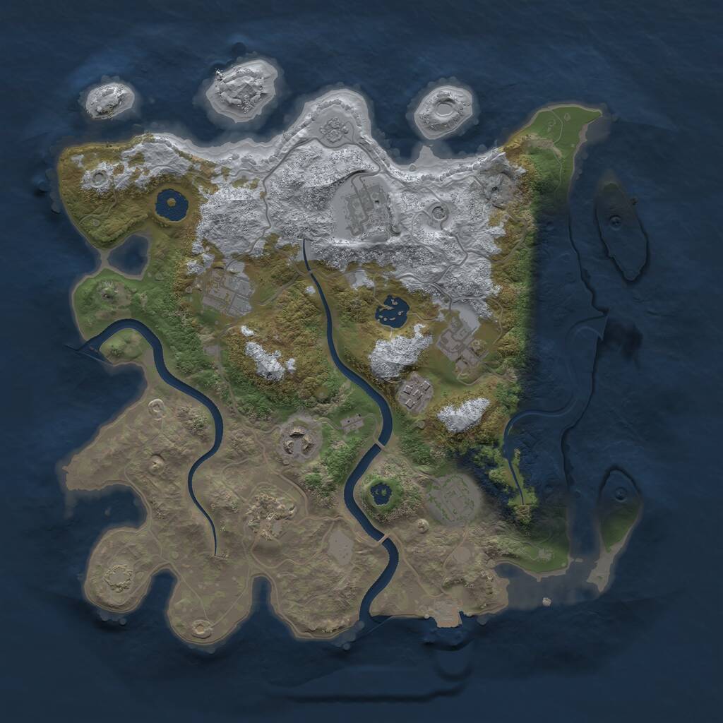 Rust Map: Procedural Map, Size: 3400, Seed: 93039724, 12 Monuments