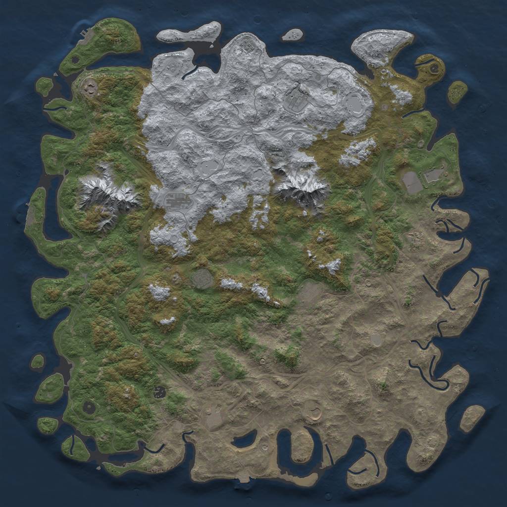 Rust Map: Procedural Map, Size: 6000, Seed: 951852, 19 Monuments