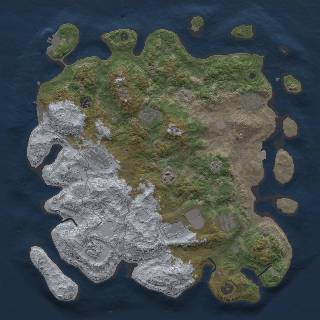 Rust Map: Procedural Map, Size: 4100, Seed: 12924684, 17 Monuments