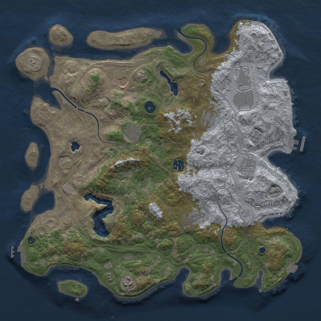 Rust Map: Procedural Map, Size: 4250, Seed: 91649532, 15 Monuments