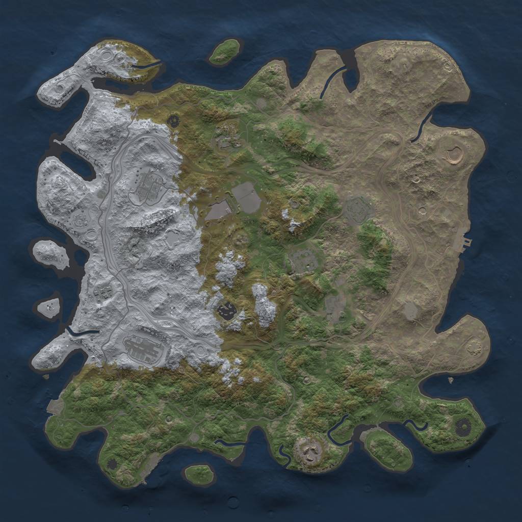 Rust Map: Procedural Map, Size: 4400, Seed: 50826036, 19 Monuments