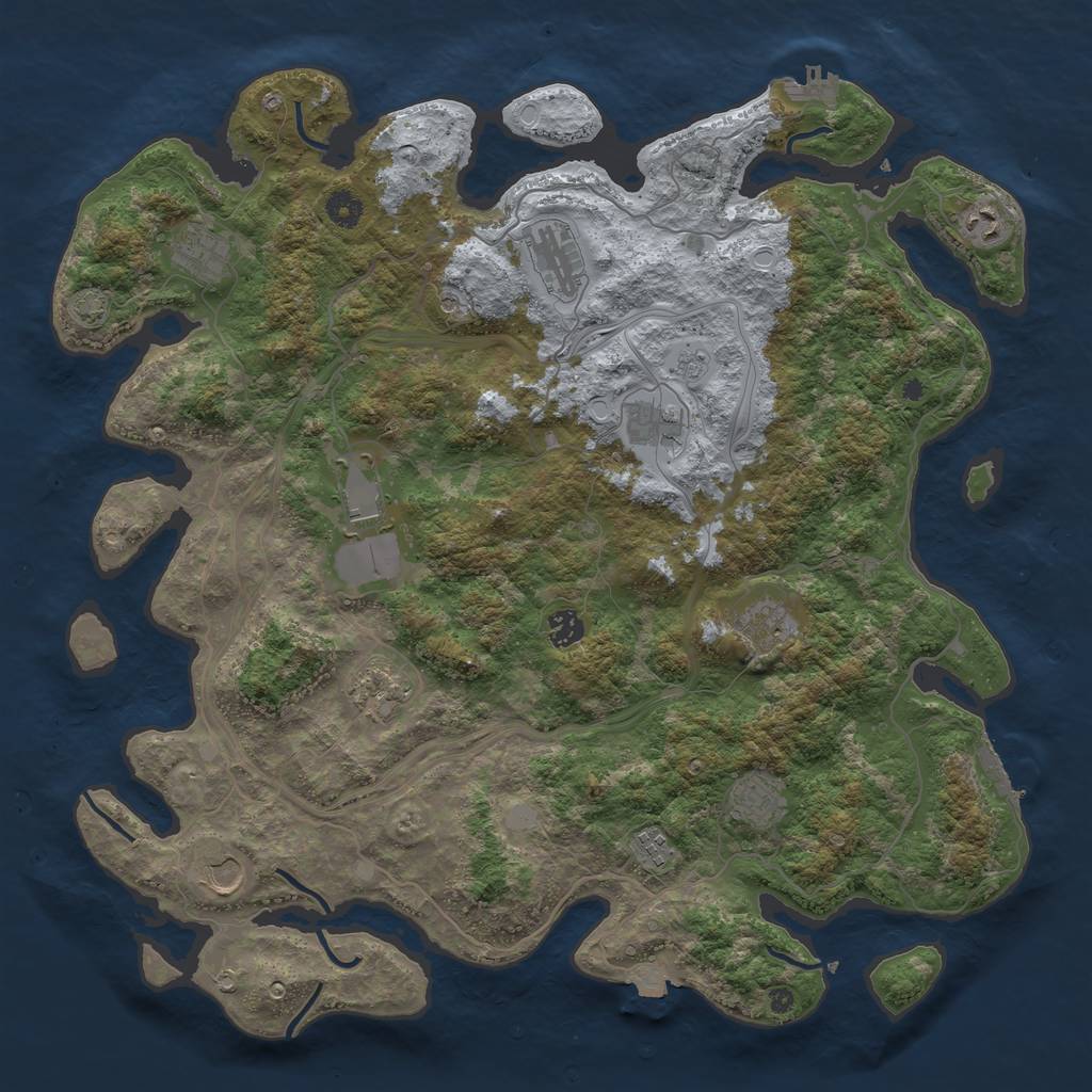 Rust Map: Procedural Map, Size: 4400, Seed: 31329804, 19 Monuments