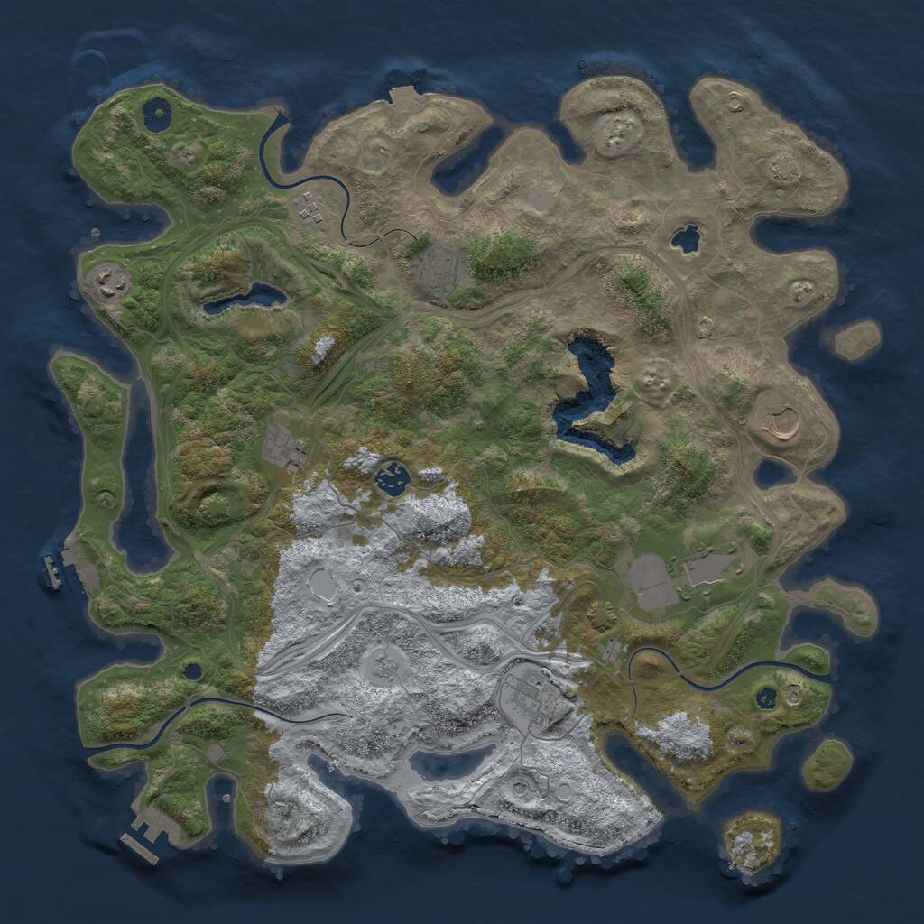 Rust Map: Procedural Map, Size: 4300, Seed: 39424340, 14 Monuments