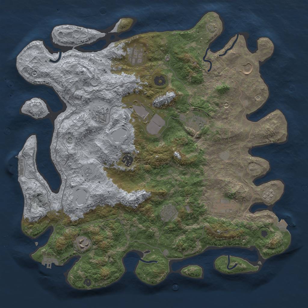 Rust Map: Procedural Map, Size: 4100, Seed: 6908646, 18 Monuments