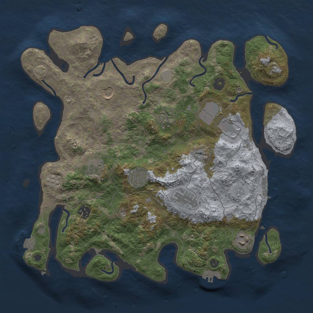 Rust Map: Procedural Map, Size: 3750, Seed: 87932703, 17 Monuments