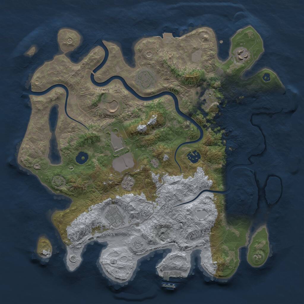 Rust Map: Procedural Map, Size: 3700, Seed: 1524, 14 Monuments