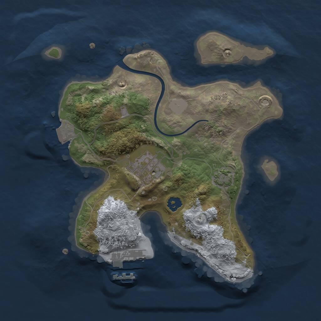 Rust Map: Procedural Map, Size: 2250, Seed: 9364, 4 Monuments